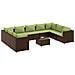 Set Divani Da Giardino 10 Pz Con Cuscini In Polyrattan Marrone - Foto miniatura 2