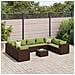 Set Divani Da Giardino 10 Pz Con Cuscini In Polyrattan Marrone - Foto miniatura 1