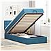 Pouf Letto Con Materasso E Led Blu Scuro 80x200cm In Velluto - Foto miniatura 1