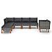 Set Divani Da Giardino 7pz Polyrattan Legno Di Eucalipto Grigio - Foto miniatura 1