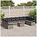 Set Divano Giardino da 11 Pz con Cuscini Grigi in Rattan,  Divano Giardino a 2 posti con Storage & Cuscini Grigi - Foto miniatura 3