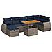 Set Divano da Giardino 8pz con Cuscini Grigio Polyrattan Acacia - Foto miniatura 1