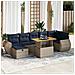 Set Divano da Giardino 8pz con Cuscini Grigio Polyrattan Acacia - Foto miniatura 2