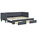 Divano Letto Estraibile Cassetti Grigio Scuro 80x200cm Velluto - Foto miniatura 1