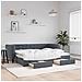 Divano Letto Estraibile Cassetti Grigio Scuro 80x200cm Velluto - Foto miniatura 2