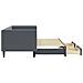 Divano Letto Estraibile Cassetti Grigio Scuro 80x200cm Velluto - Foto miniatura 4