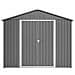 Capanno Portautensili 8x6ft In Metallo Grigio Con Porta A Battente, Colore Antracite - Ideale Per Attrezzi Da Giardino E Deposito Attrezzi - Foto miniatura 2