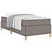Letto a molle con materasso Taupe e bianco 90 x 200 cm Tessuto - Foto miniatura 3