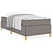 Letto a molle con materasso Taupe e bianco 90 x 200 cm Tessuto - Foto miniatura 4