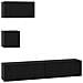 Set mobile TV 4 pcs Rovere nero 80 x 30 x 30 cm - Foto miniatura 1