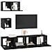 Set mobile TV 4 pcs Rovere nero 80 x 30 x 30 cm - Foto miniatura 3