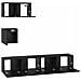 Set mobile TV 4 pcs Rovere nero 80 x 30 x 30 cm - Foto miniatura 8