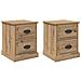 Armadio da Notte 2 pcs rovere artigianale 39 x 39 x 47.5 cm - Foto miniatura 1