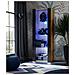 Komodee, Vetrina Tivoli, Wotan/nero, Larghezza 55 Cm X Altezza 159 Cm X Profondità 35 Cm, Led Blu, 3 Ripiani, Per Soggiorno, Camera Da Letto, Anticamera - Foto miniatura 1