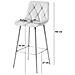 Sgabello da bar KODA STOOL in velluto beige con gambe dorate per cucina x4 - Foto miniatura 6