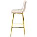 Sgabello da bar KODA STOOL in velluto beige con gambe dorate per cucina x4 - Foto miniatura 4