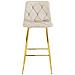 Sgabello da bar KODA STOOL in velluto beige con gambe dorate per cucina x4 - Foto miniatura 3