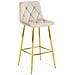 Sgabello da bar KODA STOOL in velluto beige con gambe dorate per cucina x4 - Foto miniatura 2