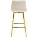 Sgabello da bar KODA STOOL in velluto beige con gambe dorate per cucina x4 - Foto miniatura 5