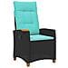Poltrona reclinabile con tavolino 62 x 64 x 112 cm polyrattan - Foto miniatura 1