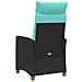Poltrona reclinabile con tavolino 62 x 64 x 112 cm polyrattan - Foto miniatura 4