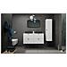 | Mobile sottolavabo 120 cm - Blanc Mat - Mobili da bagno - Mobili da bagno - Mobile sottolavabo - Piano di lavoro nero - Foto miniatura 6