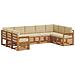 Set divani 9 pcs Naturale e Beige Legno di Acacia Massello - Foto miniatura 1
