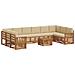 Set divani 11 pcs Naturale e Beige Legno di Acacia Massello - Foto miniatura 1