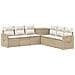 Set di divani 7 pcs Beige e Bianco Crema - Foto miniatura 1