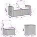 Set di divani 7 pcs Beige e Bianco Crema - Foto miniatura 9