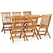 Set Da Pranzo Da Giardino 7 Pz Pieghevole In Massello Di Teak - Foto miniatura 1