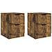 Comodini 2 pz Rovere Fumo 40x40x50 cm in Legno Multistrato - Foto miniatura 2