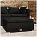 Poggiapiedi Da Giardino Con Cuscino Nero 70x70x30 Cm Polyrattan - Foto miniatura 1