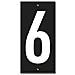 Targa Numero Civico 6 - 56x130mm - In Abs Nero Scritta Bianca A Rilievo, Da Avvitare - - Foto miniatura 1