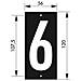 Targa Numero Civico 6 - 56x130mm - In Abs Nero Scritta Bianca A Rilievo, Da Avvitare - - Foto miniatura 2