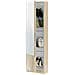 Scarpiera Eugene, Armadio Portascarpe Alta A 1 Anta, Mobile Portascarpe Moderno, Armadio Da Ingresso Con Specchio, 50x22h180 Cm, Rovere - Foto miniatura 3