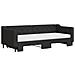 Divano Letto Estraibile Con Materassi Nero 80x200 Cm Tessuto - Foto miniatura 7