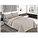 Completo Lenzuola Letto Camera In 100% Cotone Made Italy Vari Disegni Rp 1 Piazza Bastoncino Beige - Foto miniatura 1