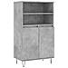 Credenza Grigio Cemento 60x36x110 Cm In Legno Multistrato - Foto miniatura 2