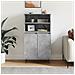 Credenza Grigio Cemento 60x36x110 Cm In Legno Multistrato - Foto miniatura 1