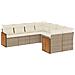 Set Divano Da Giardino 8 Pz Con Cuscini Beige In Polyrattan - Foto miniatura 1