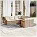 Set Divano Da Giardino 8 Pz Con Cuscini Beige In Polyrattan - Foto miniatura 3