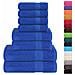 Set Asciugamani 8 Pz Blu 360 Gsm 100% Cotone - Foto miniatura 2
