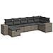 Set Divani Da Giardino 7 Pz Con Cuscini Grigio In Polyrattan - Foto miniatura 2
