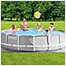 Piscina Fuori Terra - In Giro - 427x427x107 Cm - Grigio - Include Accessori Coordinati Cb48 - Foto miniatura 3