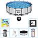 Piscina Fuori Terra - In Giro - 488x122 Cm - Grigio - Include Accessori Coordinati Cb35 - Foto miniatura 1