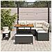 Set di 8 Pezzi Divano Giardino con Cuscini Nero Polyrattan Acacia, Divano Giardino 2 Posti con Magazzino e Cuscini Nero Polyrattan, Set da Pranzo Giardino 3 Pezzi con Cuscini Nero Polyrattan Acacia - Foto miniatura 3