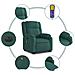 Poltrona Alzapersona Massaggiante Elettrica Verde Scuro Tessuto - Foto miniatura 8