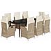 Set da Pranzo da Giardino 9 pz con Cuscini Beige in Polyrattan - Foto miniatura 1