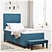 Letto a Molle con Materasso e Panchina Blu Scuro 90x190 cm in Velluto - Foto miniatura 2